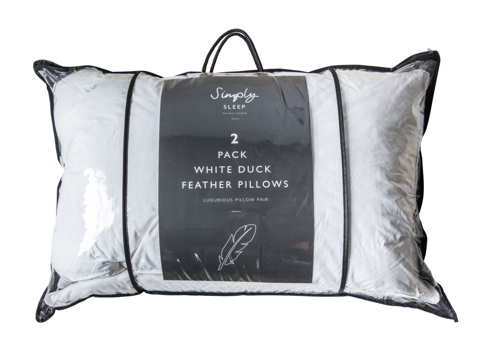 bagged 2 pack of feather pillows