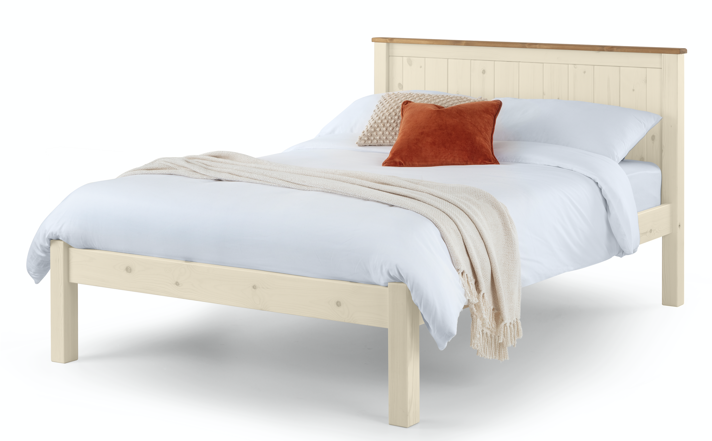 light coloured frame without footboard