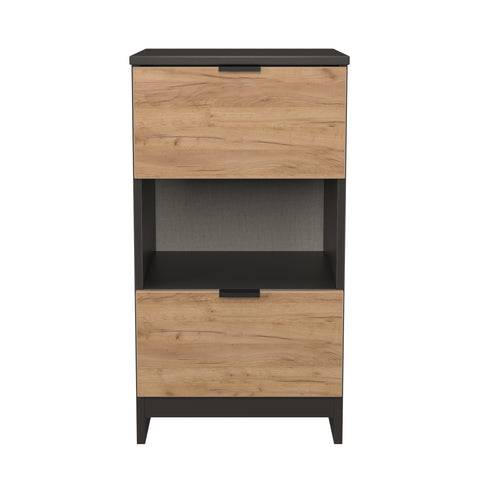 Bora 2 Drawer Bedside Cabinet with Open Shelf