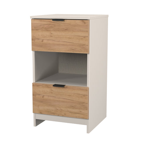 Bora 2 Drawer Bedside Cabinet with Open Shelf