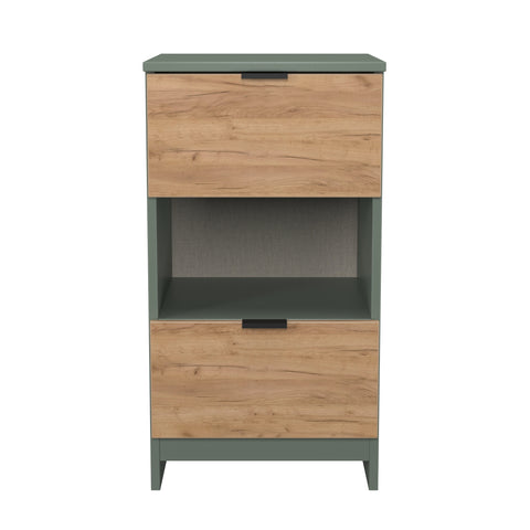Bora 2 Drawer Bedside Cabinet with Open Shelf