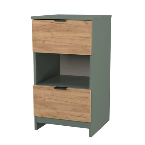 Bora 2 Drawer Bedside Cabinet with Open Shelf