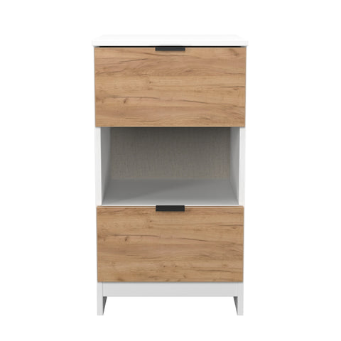Bora 2 Drawer Bedside Cabinet with Open Shelf