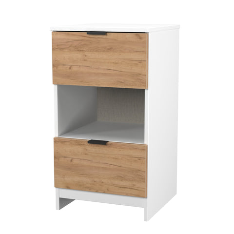 Bora 2 Drawer Bedside Cabinet with Open Shelf