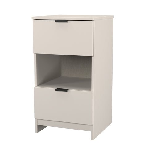 Bora 2 Drawer Bedside Cabinet with Open Shelf