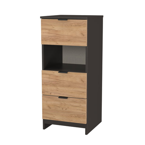 Bora 3 Drawer Bedside Cabinet with Open Shelf