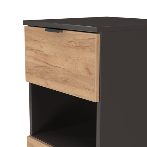 Bora 3 Drawer Bedside Cabinet with Open Shelf