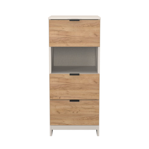 Bora 3 Drawer Bedside Cabinet with Open Shelf