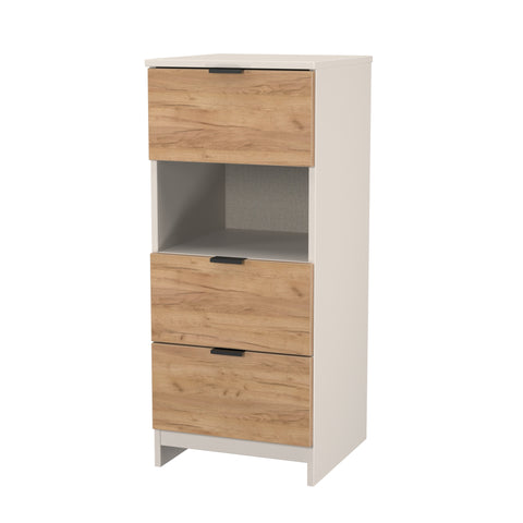 Bora 3 Drawer Bedside Cabinet with Open Shelf