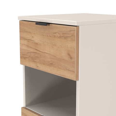 Bora 3 Drawer Bedside Cabinet with Open Shelf