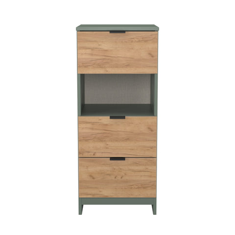 Bora 3 Drawer Bedside Cabinet with Open Shelf