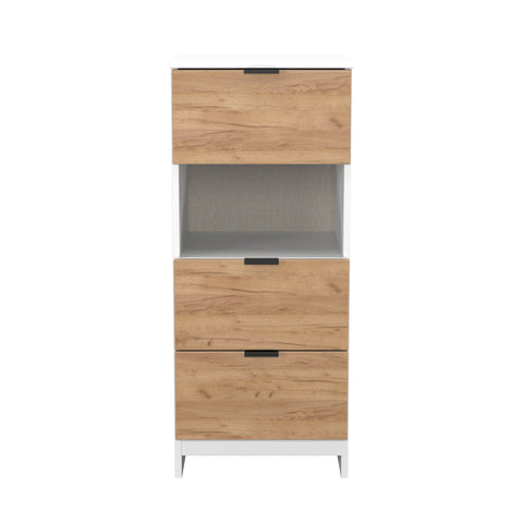 Bora 3 Drawer Bedside Cabinet with Open Shelf