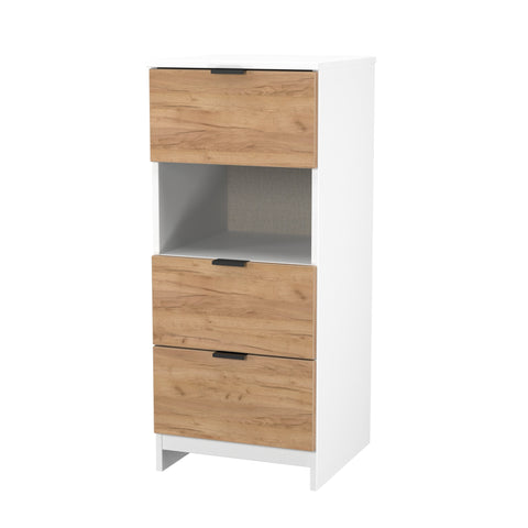 Bora 3 Drawer Bedside Cabinet with Open Shelf