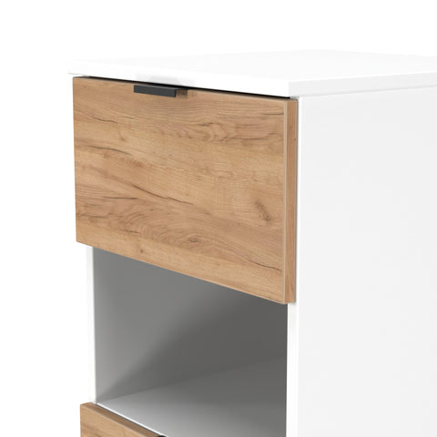 Bora 3 Drawer Bedside Cabinet with Open Shelf