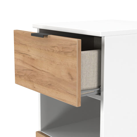 Bora 3 Drawer Bedside Cabinet with Open Shelf