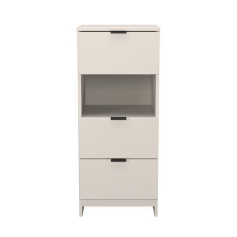 Bora 3 Drawer Bedside Cabinet with Open Shelf