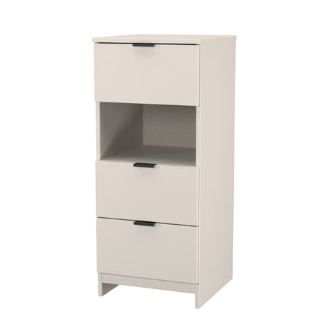 Bora 3 Drawer Bedside Cabinet with Open Shelf