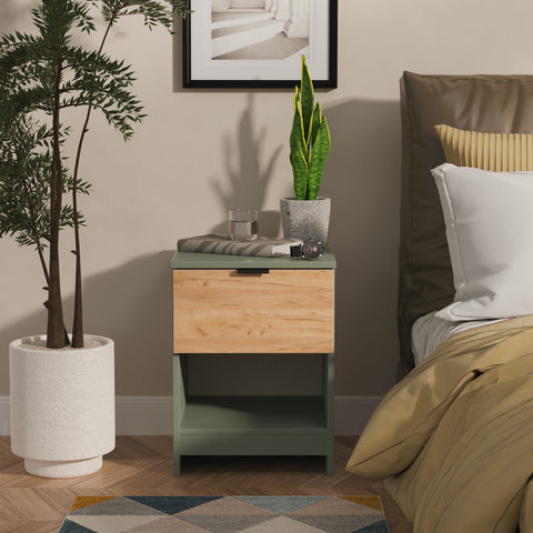 Bora 1 Drawer Bedside Cabinet with Open Shelf