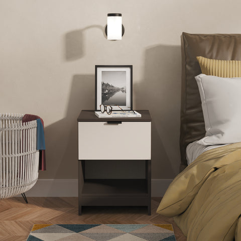 Bora 1 Drawer Bedside Cabinet with Open Shelf