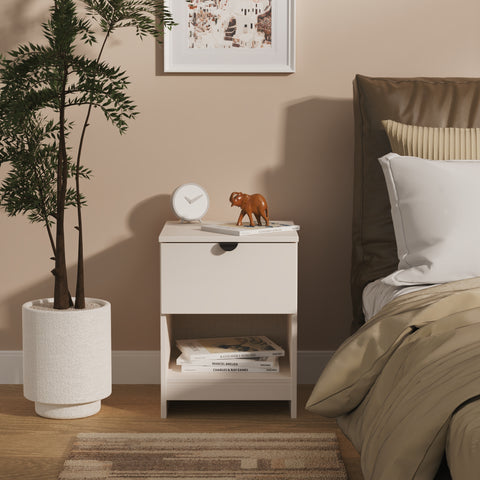 Bora 1 Drawer Bedside Cabinet with Open Shelf