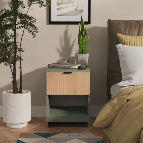 Bora 1 Drawer Bedside Cabinet with Open Shelf