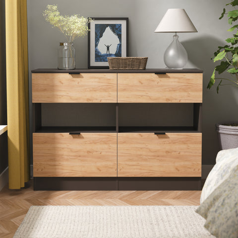 Bora 4 Drawer Midi Chest with Open Shelf