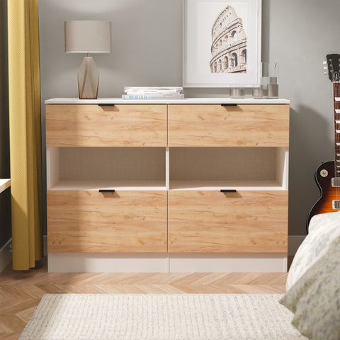 Bora 4 Drawer Midi Chest with Open Shelf