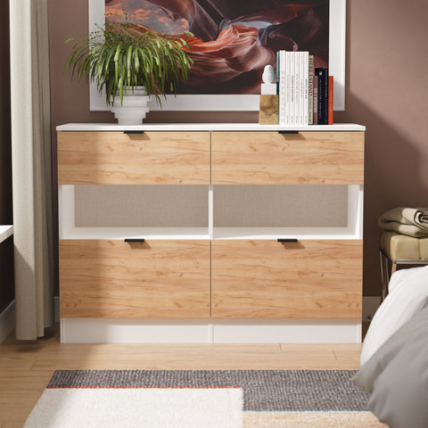 Bora 4 Drawer Midi Chest with Open Shelf