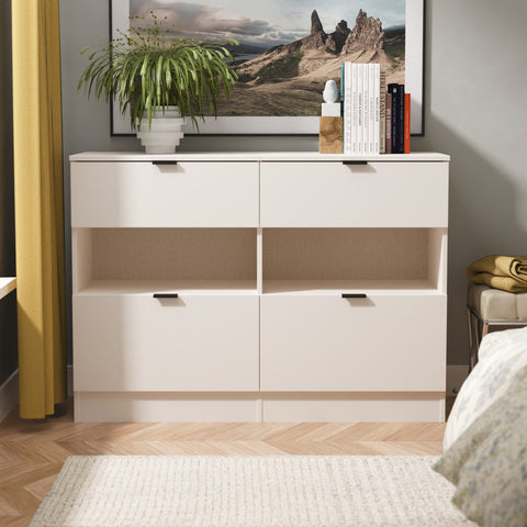 Bora 4 Drawer Midi Chest with Open Shelf