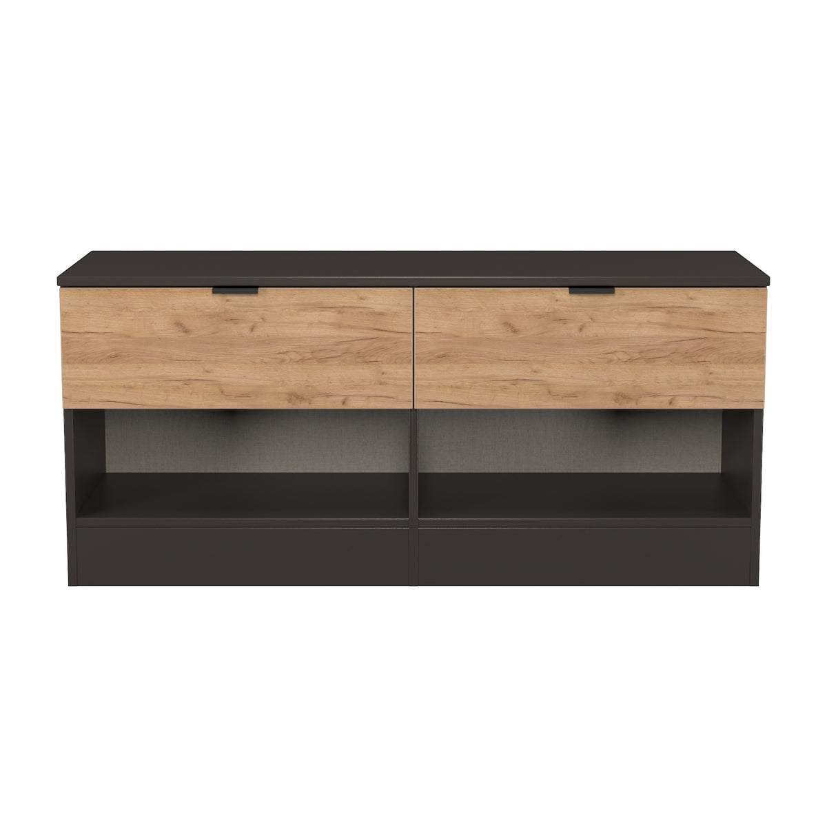 Bora 2 Drawer Bed Box with Open Shelves