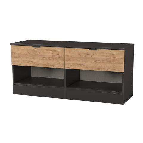Bora 2 Drawer Bed Box with Open Shelves