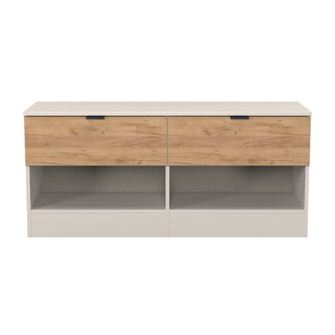 Bora 2 Drawer Bed Box with Open Shelves