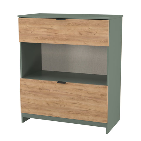 Bora 2 Drawer Deep Chest with Open Shelf
