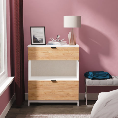 Bora 2 Drawer Deep Chest with Open Shelf