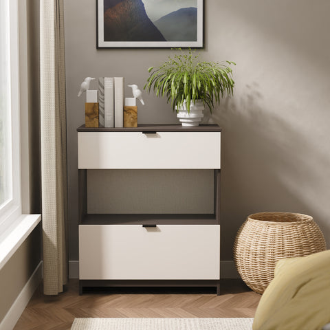 Bora 2 Drawer Deep Chest with Open Shelf