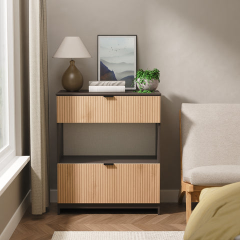 Bora 2 Drawer Deep Chest with Open Shelf