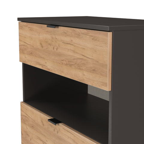 Bora 3 Drawer Deep Chest with Open Shelf