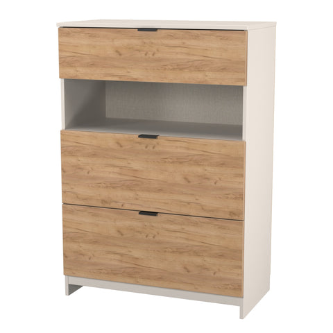 Bora 3 Drawer Deep Chest with Open Shelf