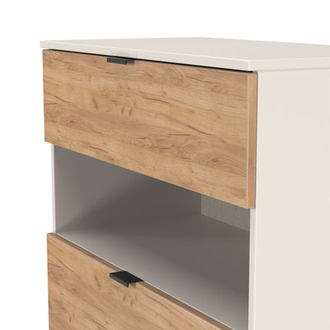 Bora 3 Drawer Deep Chest with Open Shelf