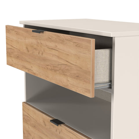 Bora 3 Drawer Deep Chest with Open Shelf