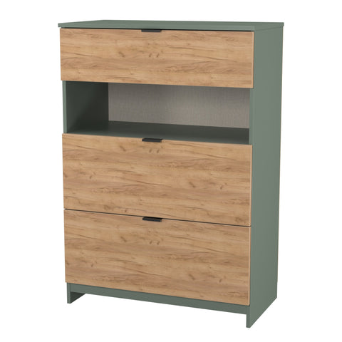 Bora 3 Drawer Deep Chest with Open Shelf