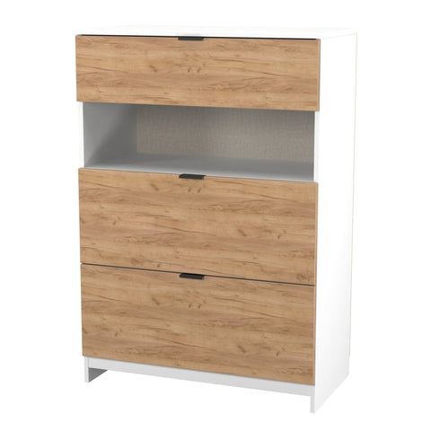 Bora 3 Drawer Deep Chest with Open Shelf