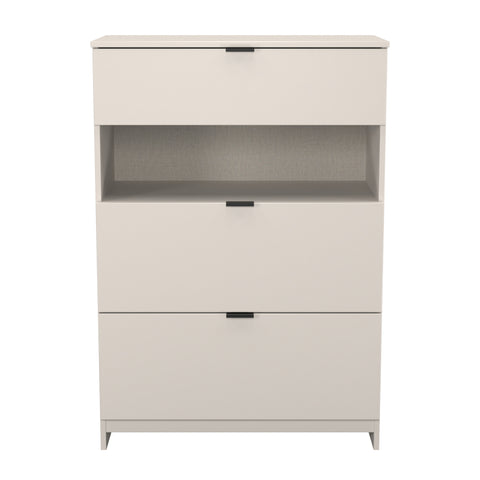 Bora 3 Drawer Deep Chest with Open Shelf