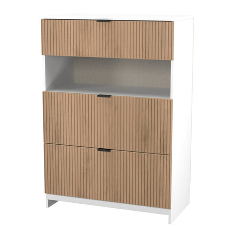 Bora 3 Drawer Deep Chest with Open Shelf
