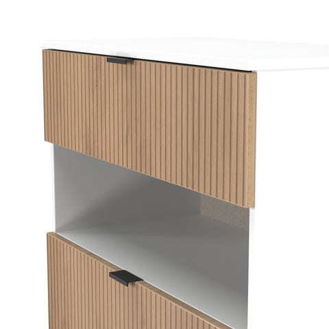 Bora 3 Drawer Deep Chest with Open Shelf