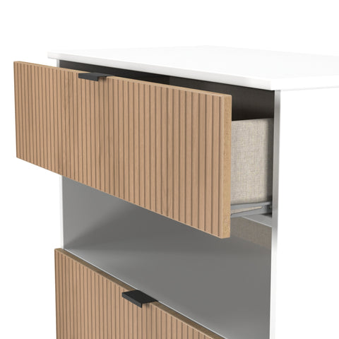 Bora 3 Drawer Deep Chest with Open Shelf