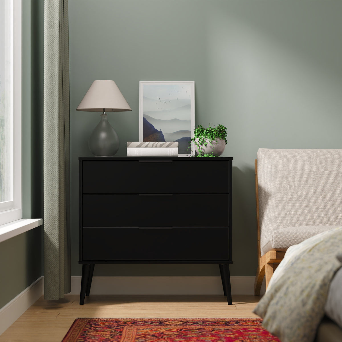 Hong Kong (Black Legs) 3 Drawer Chest