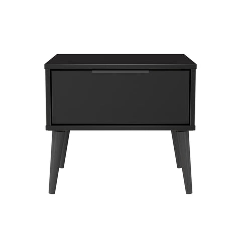 Hong Kong (Black Legs) 1 Drawer Bedside Cabinet  with Legs