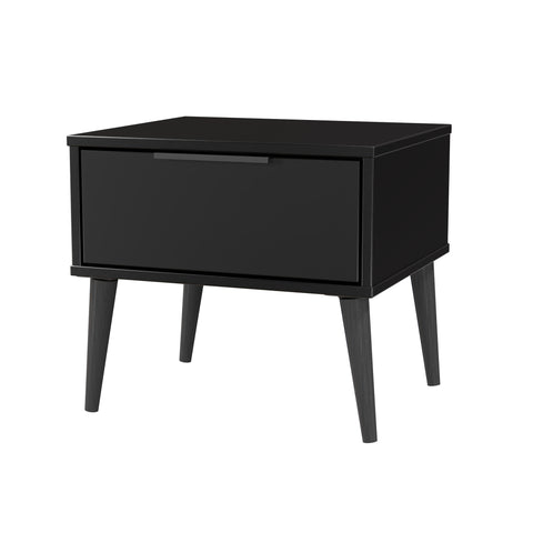 Hong Kong (Black Legs) 1 Drawer Bedside Cabinet  with Legs