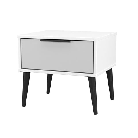 Hong Kong (Black Legs) 1 Drawer Bedside Cabinet  with Legs